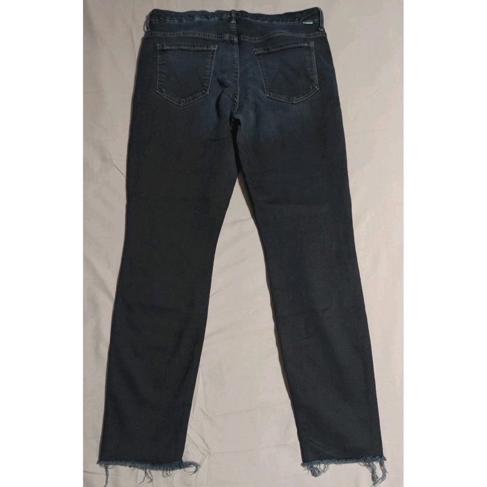 Mother The High Waisted Looker Ankle Fray Jeans Women's 33 Dark Wash Skinny - Picture 5 of 11